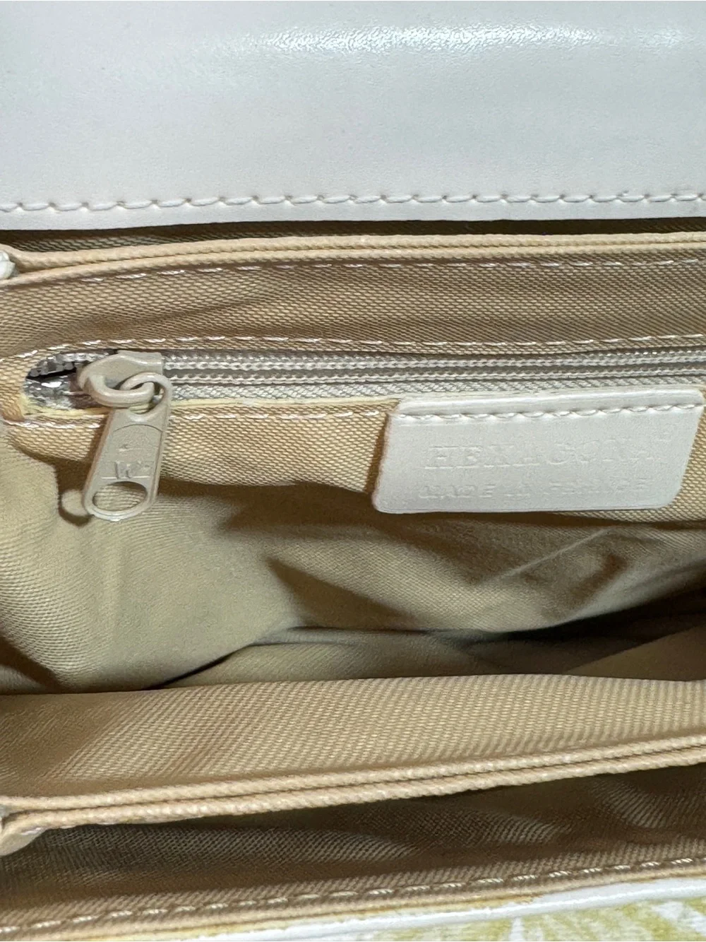HC Paris White Solid Small Shoulder/Crossbody Bag Flap Magnetic Gold Hardware